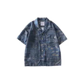 Retro Hawaiian Style Workwear Short Sleeved Shirt