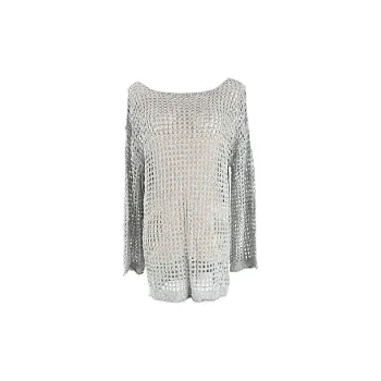 Sexy Hollow Out Knitted Fabric Shirt Women