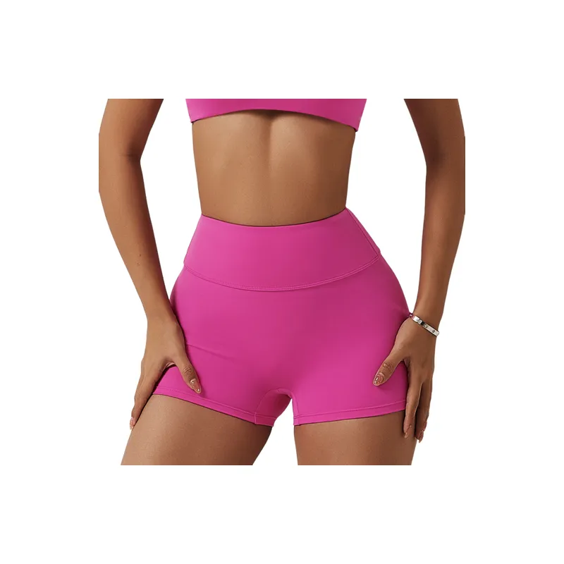 Simple Fashionable Nylon Spandex Brushed Fabric Sports Shorts Women-4