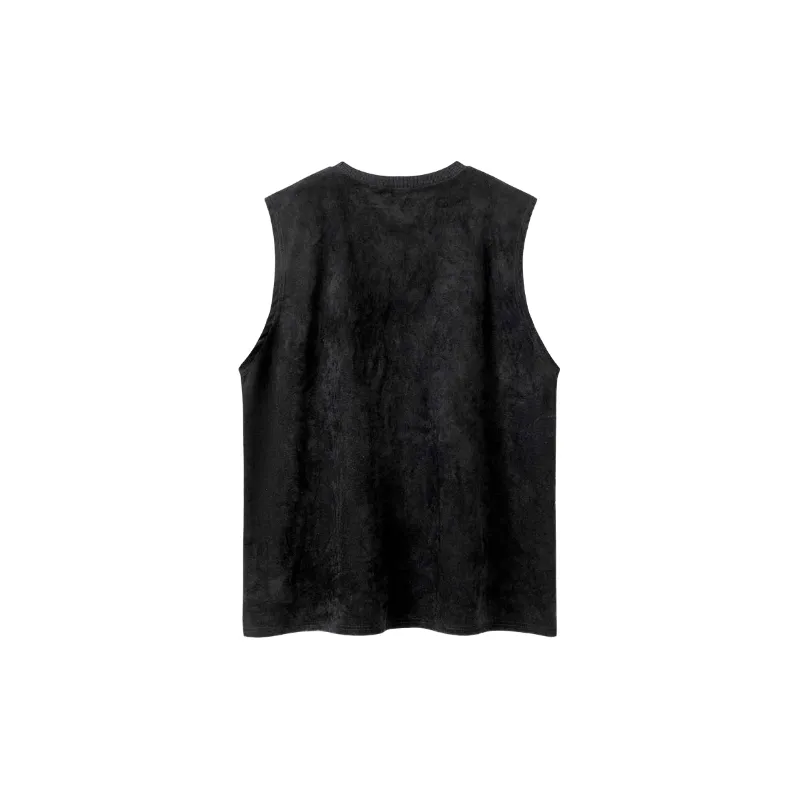 Retro Loose Suede Vest-1