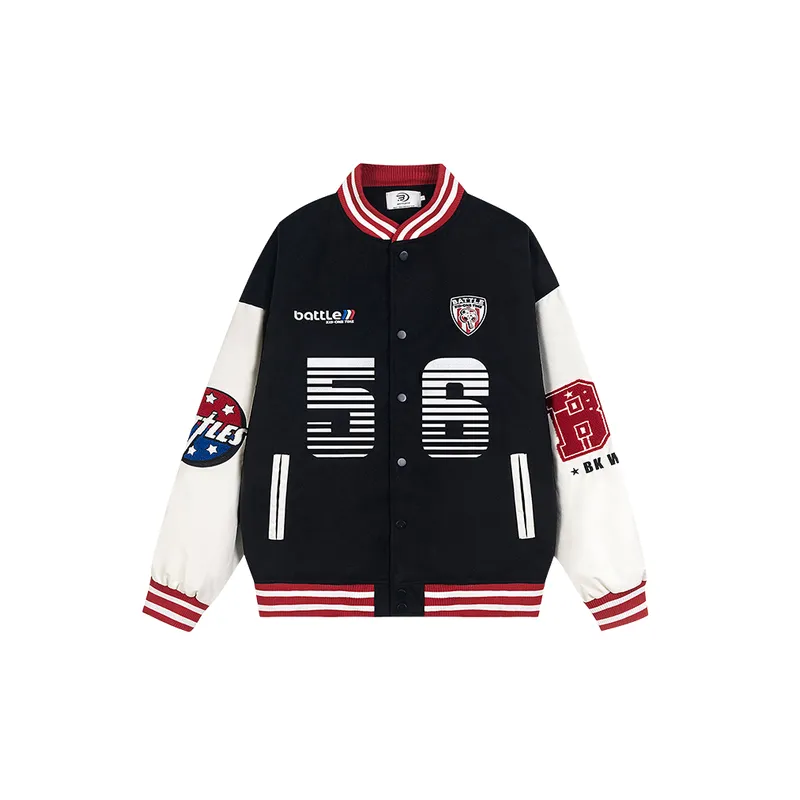 Casual Loose Cotton Baseball Jersey-0