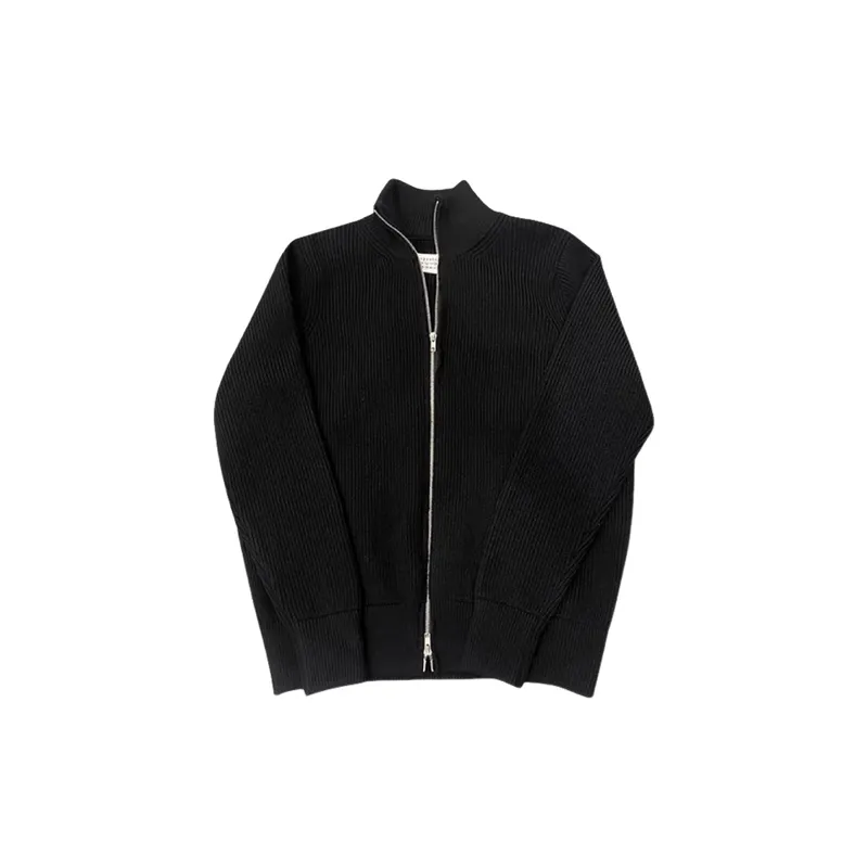 Fashionable Zipper Cotton Blended Fabric Sweater-6