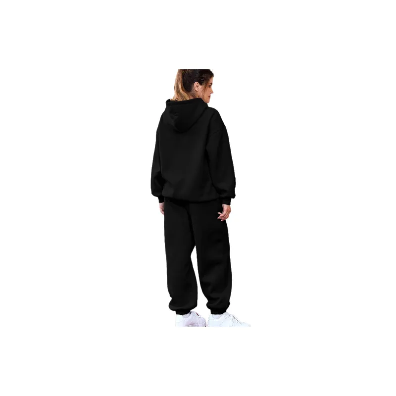 Casual Sporty Polyester Sweatshirt Set Women-9