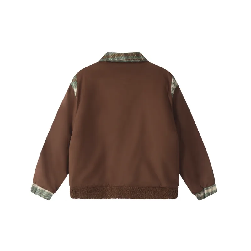 Simple Contrast Color Quilted Jacket-1