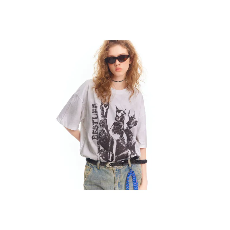 Doberman Print HipHop Half sleeved T Shirt-5