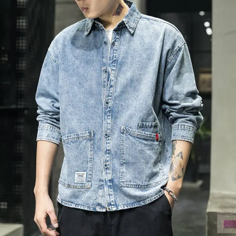 Retro Fashionable Long Sleeve Denim Jacket-2
