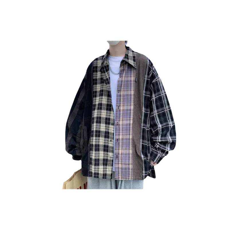 Light Luxury Drape Long Sleeved Casual Shirt   Versatile Contrast Color Print-0