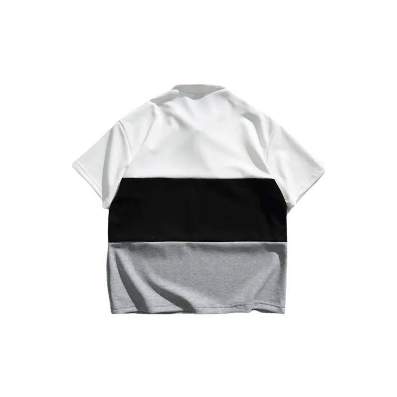 Color Splicing Short Sleeve T Shirt-1