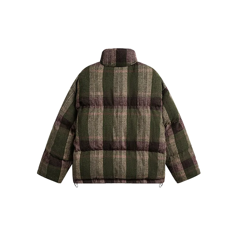 Plaid Loose Quilted Jacket-5