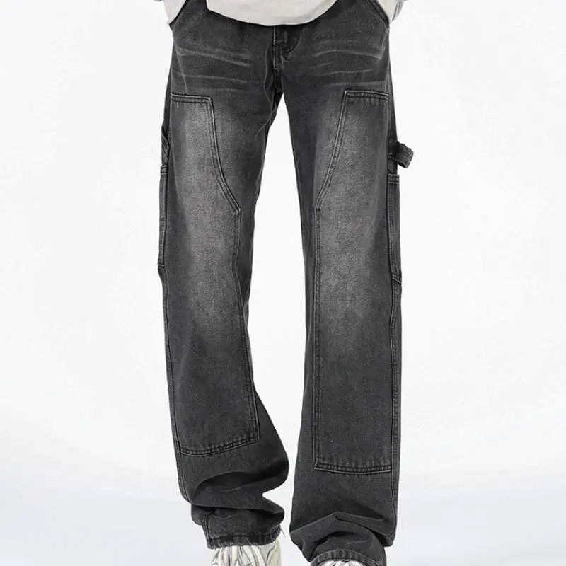 Simple Striped Loose Cotton Cargo Pants-2
