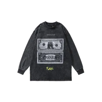 Retro Plain Loose Sweatshirt