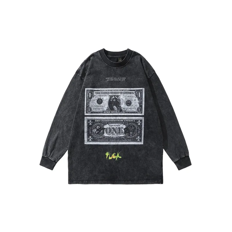 Retro Plain Loose Sweatshirt-0