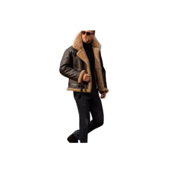 Fashionable Simple Leather Jacket