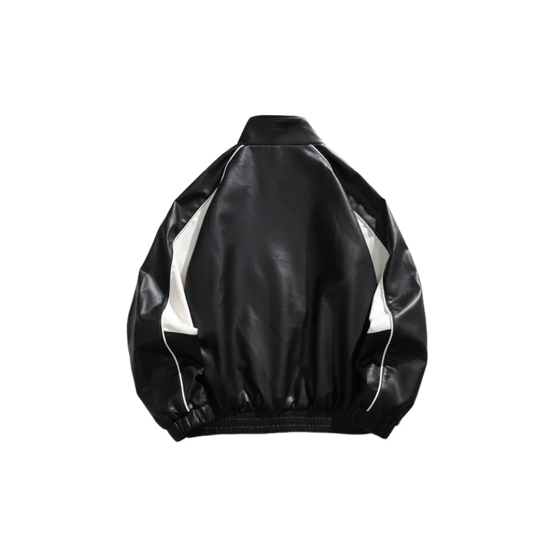 Retro Loose PU Leather Jacket-1
