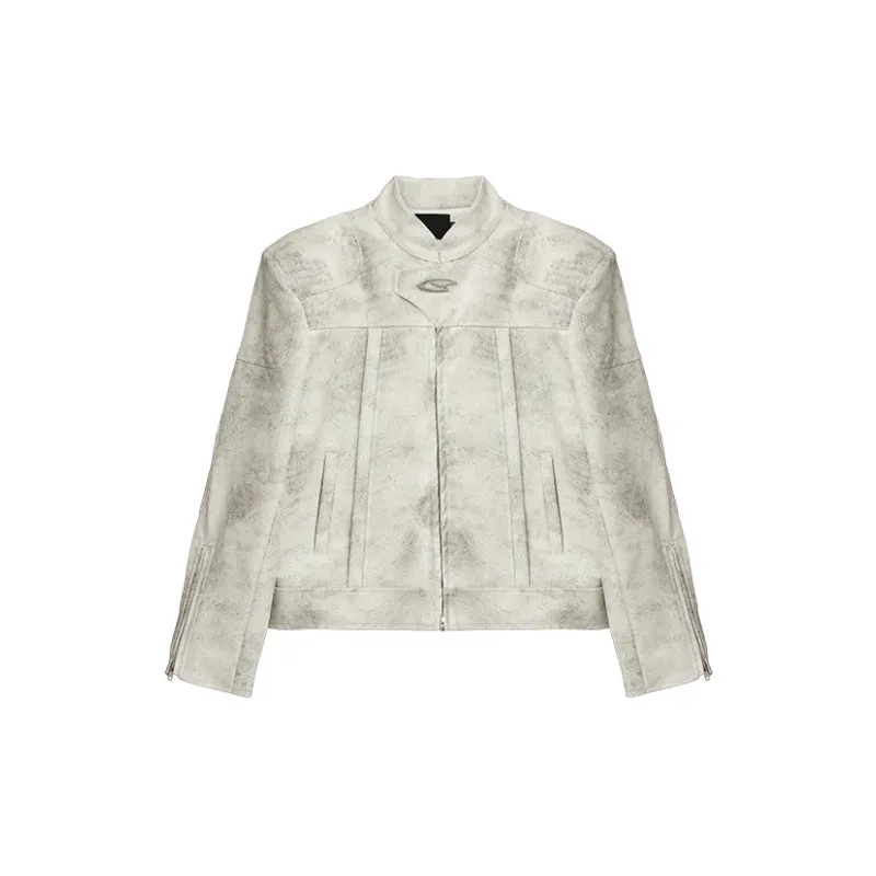 Fashionable Distress Leather Jacket