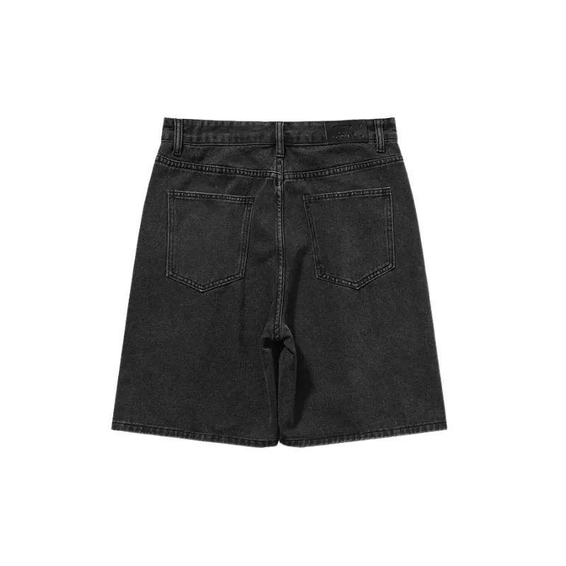 Sporty Loose Denim Shorts-2