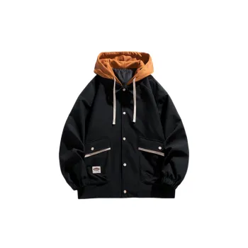 Solid Color Multi pocket Casual Hooded Jacket