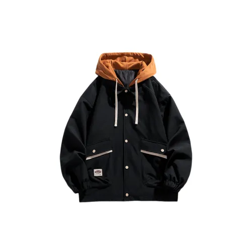 Solid Color Multi pocket Casual Hooded Jacket
