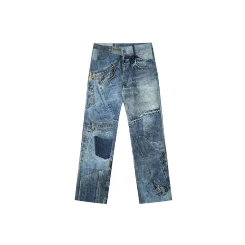 Street Digital Print Jeans