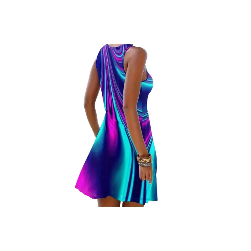 Fashionable Casual Polyester Dress Women-3