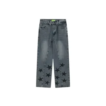 Fashionable Embroidery Loose Jeans