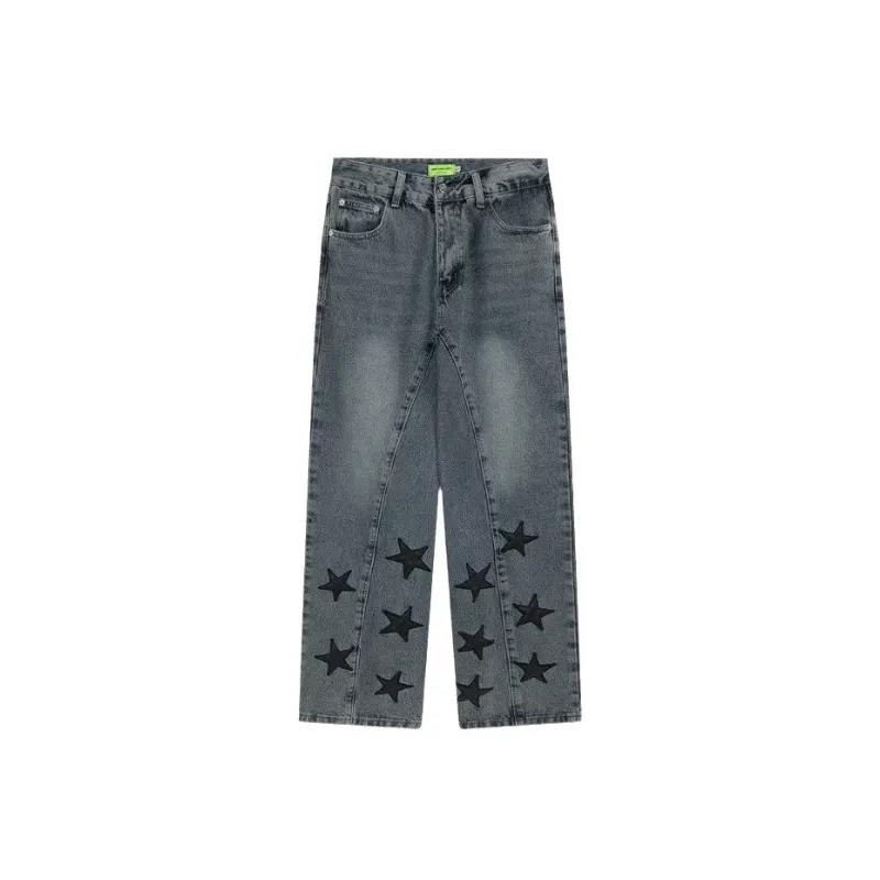 Fashionable Embroidery Loose Jeans-0