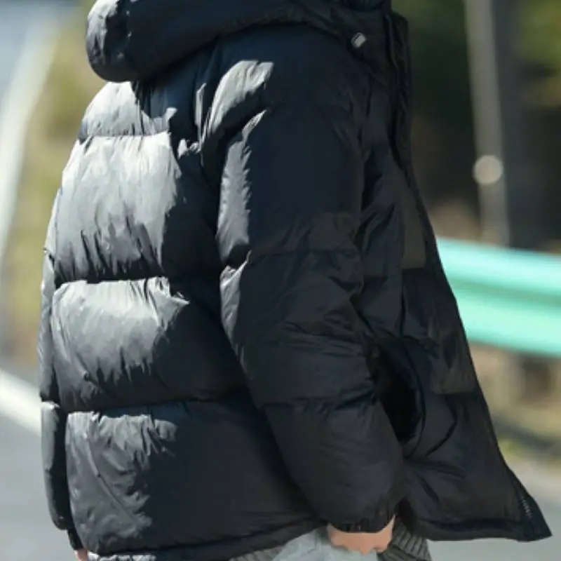 Basics Loose White Duck Down Jacket-3