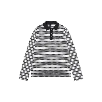 Cross Printed Long Sleeve Loose T shirt