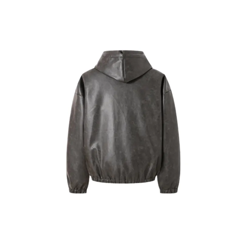 Retro Oversized Leather Jacket-8
