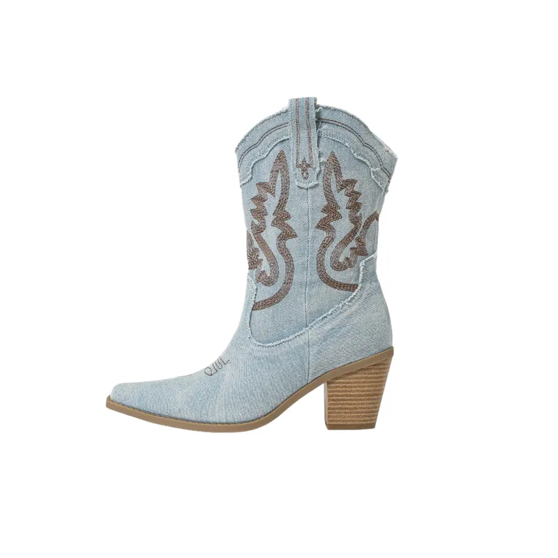 Fashionable Denim Ankle Boots-0