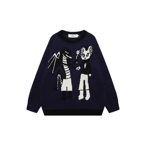 Dark Style Cartoon Jacquard Vintage Sweater