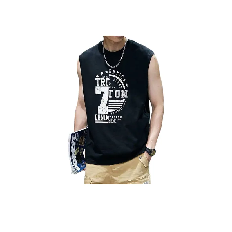 Loose and Breathable Black Sports Vest-0