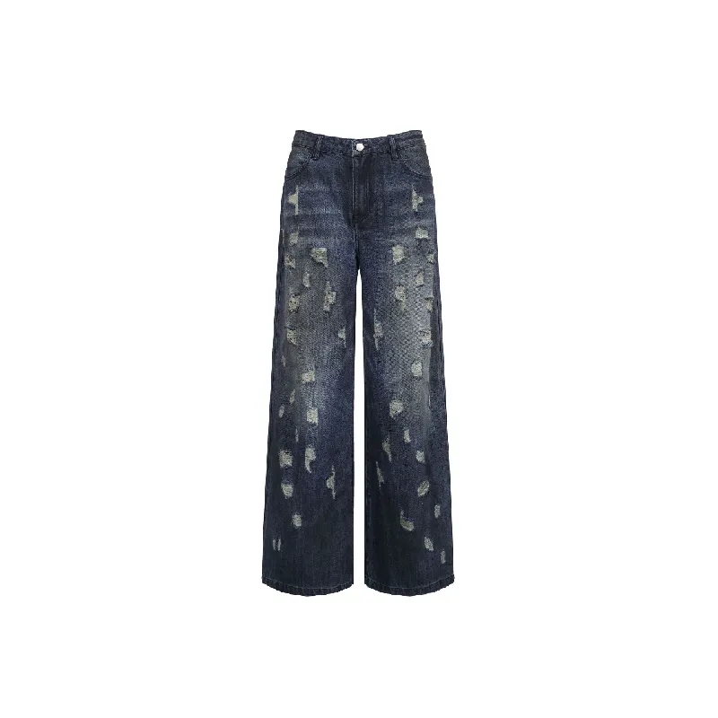 Casual Ripped Washed Jeans Women-0