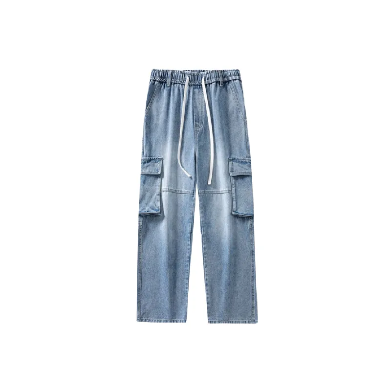 Funky Loose Denim Cargo Pants-0