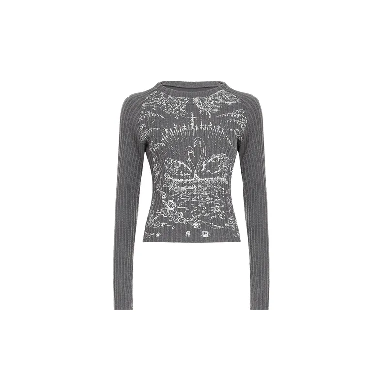 Retro Glamorous Ribbed Fabric T Shirt-2