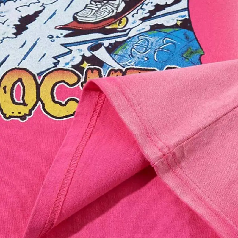 Retro Washed Cotton Blended Fabric T Shirt-3
