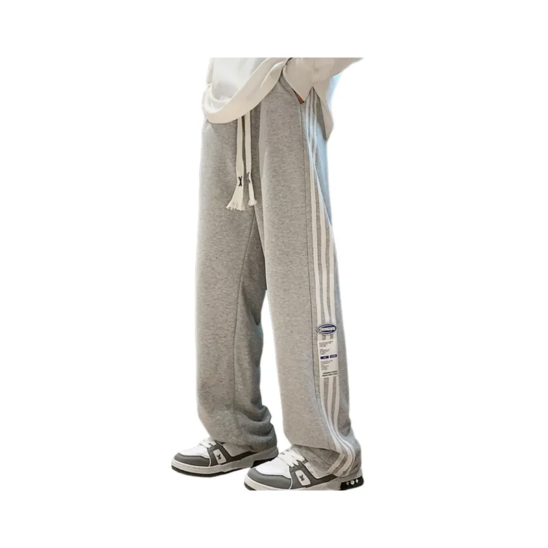 Loose Casual Brand Straight Pants-7