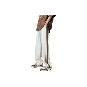 Striped Retro Draped Straight High Street Pants