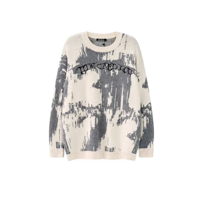 High Street Dark Embroidered Letter Sweater-3