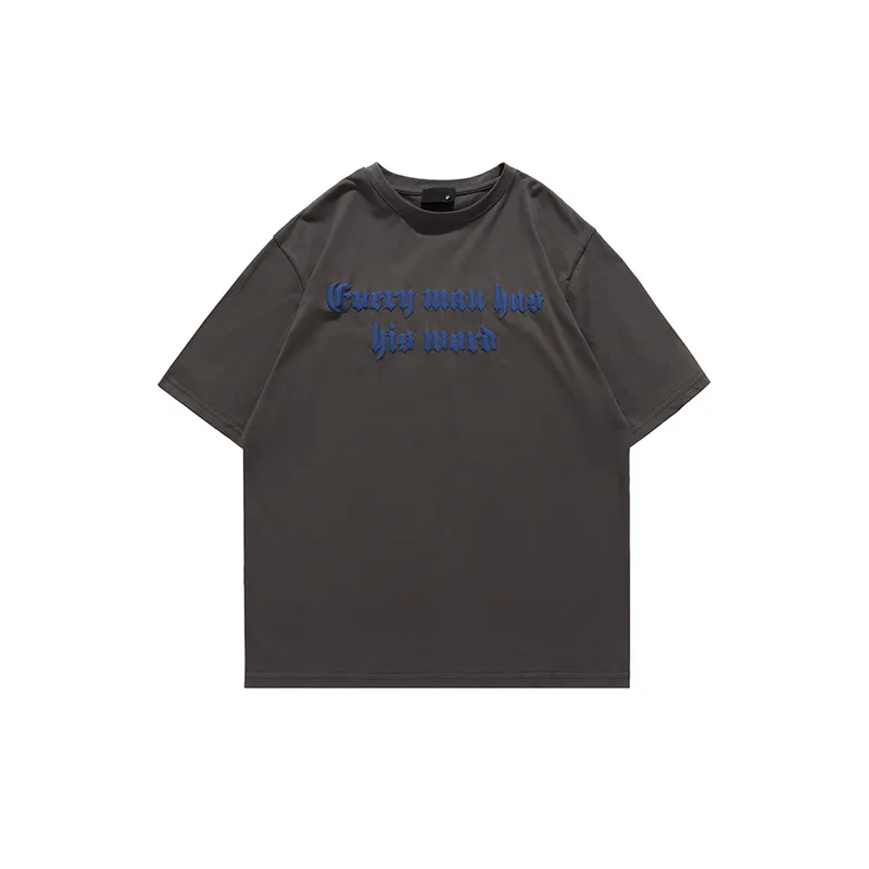 Checkerboard Grid Letters Printed Short Sleeved T Shirt-5