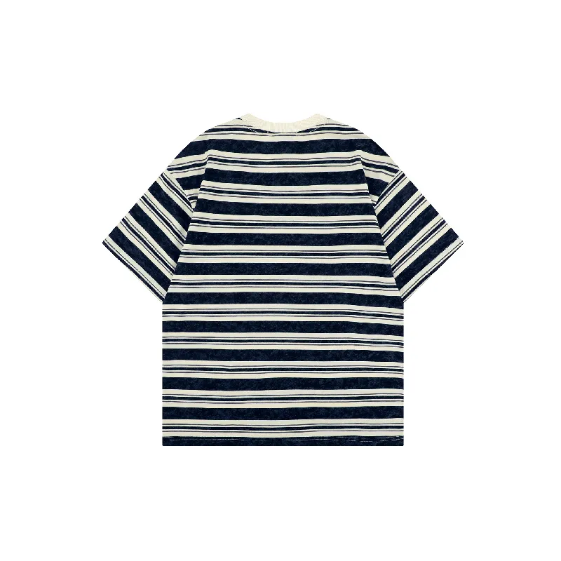 Casual Striped Cotton T Shirt-1
