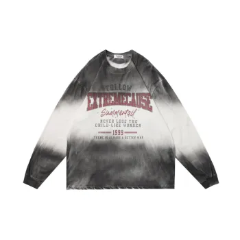 Retro Old Long Sleeved Gradient T Shirt
