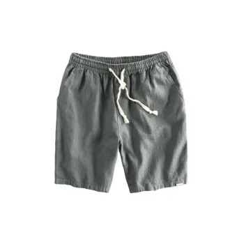 Fashionable Breathable Linen/Cotton Blended Fabric Casual Shorts Unisex