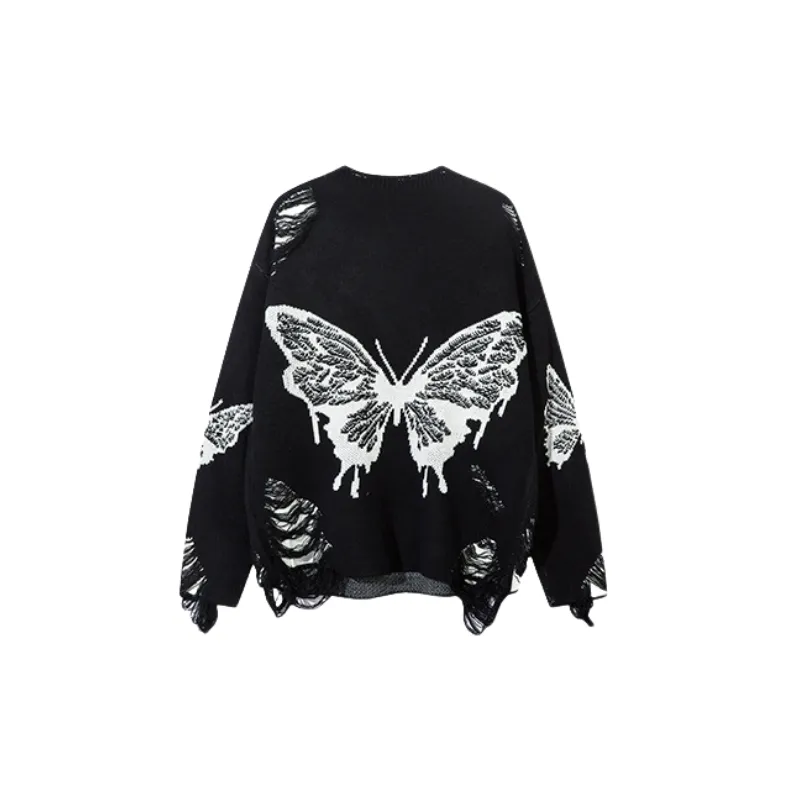 Hollow Out Graffiti Sweater-3