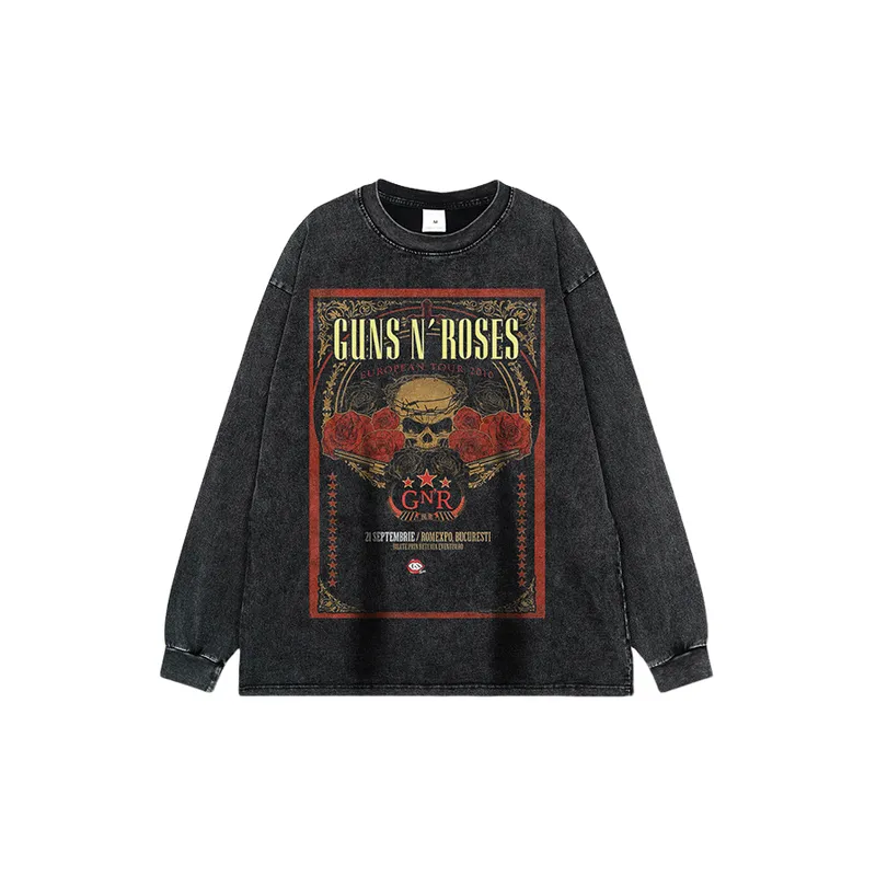 Retro Skull Street Loose Sweatshirt-2