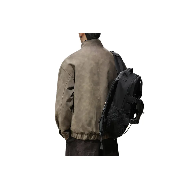 Casual Retro Artificial Leather Jacket-2