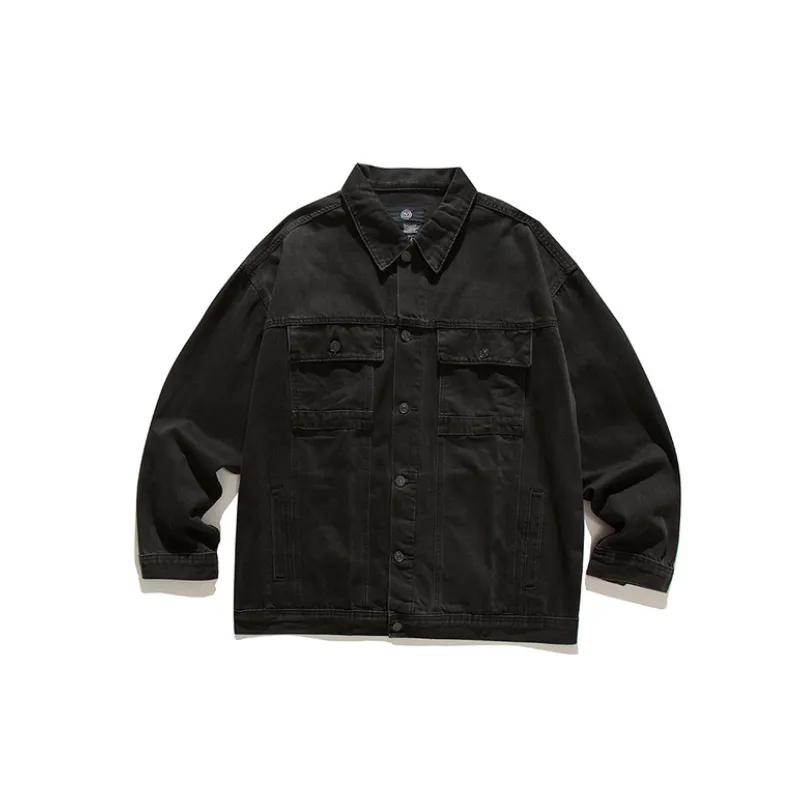 Simple Washed Denim Jacket-0