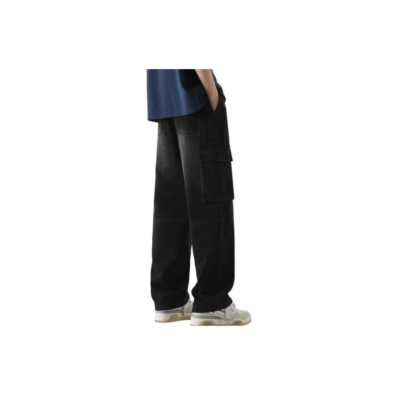 Funky Loose Denim Cargo Pants-13