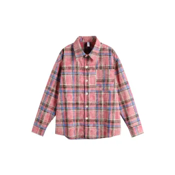 Retro Tie Dye Cotton Blended Fabric Shirt