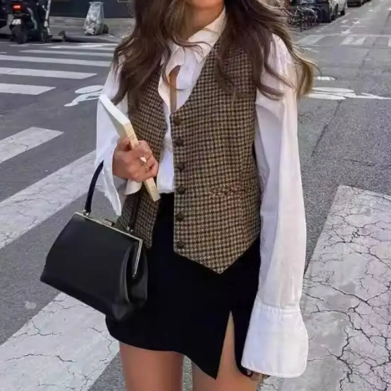 Retro Simple Vest Women-3